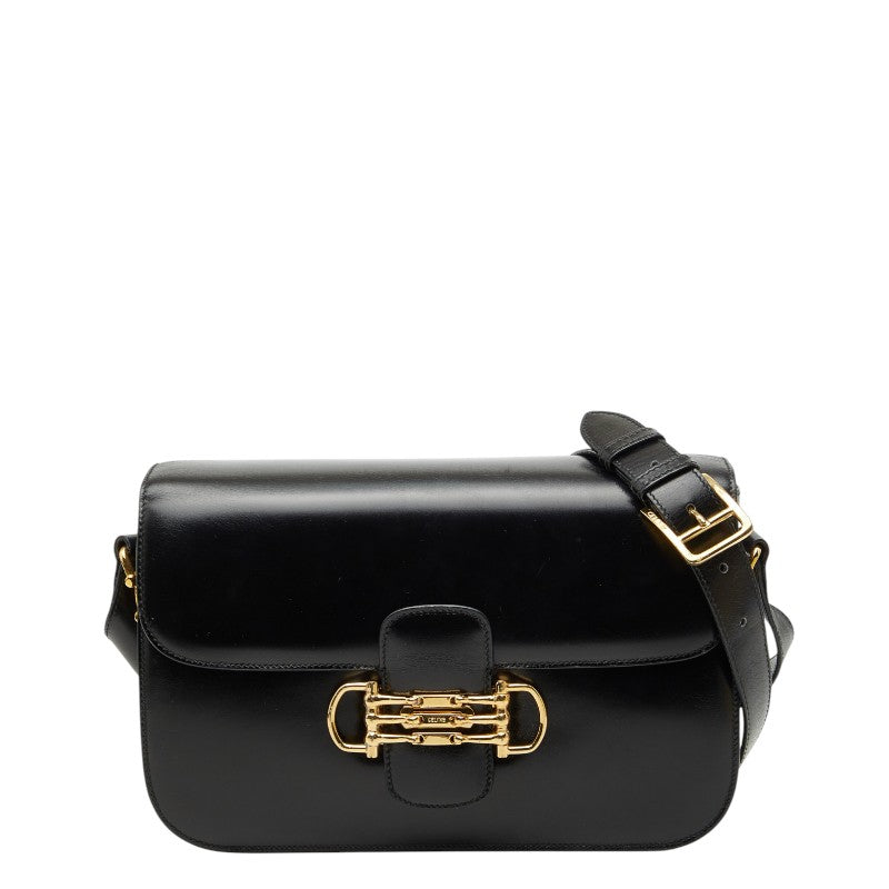 CELINE Horsebit Leather Shoulder Bag