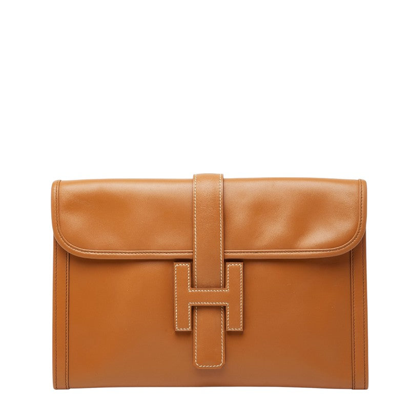 Hermes JigePM Leather Clutch Bag