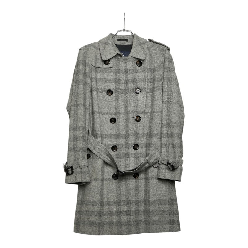 Burberry Check Wool Trench Coat