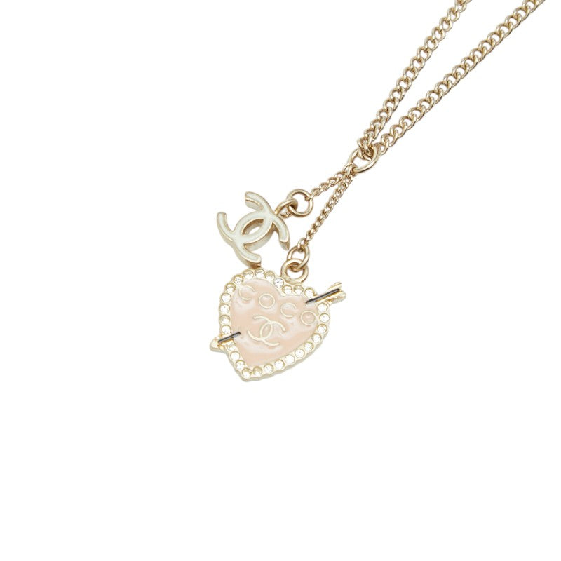 Chanel Coco Mark Heart Arrow Pendant Necklace