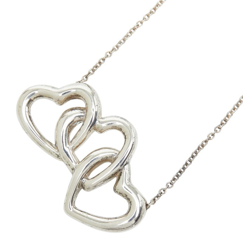TIFFANY&Co. Triple Heart 925 Silver Necklace