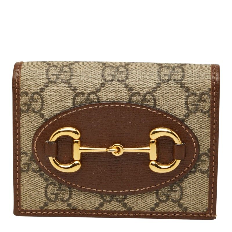 Gucci Horsebit 1955 GG Supreme PVC Compact Wallet