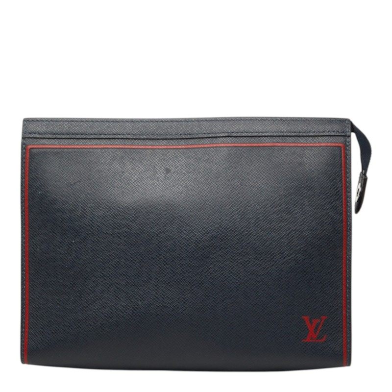 Louis Vuitton Pochette Voyage Taiga Leather Clutch Bag