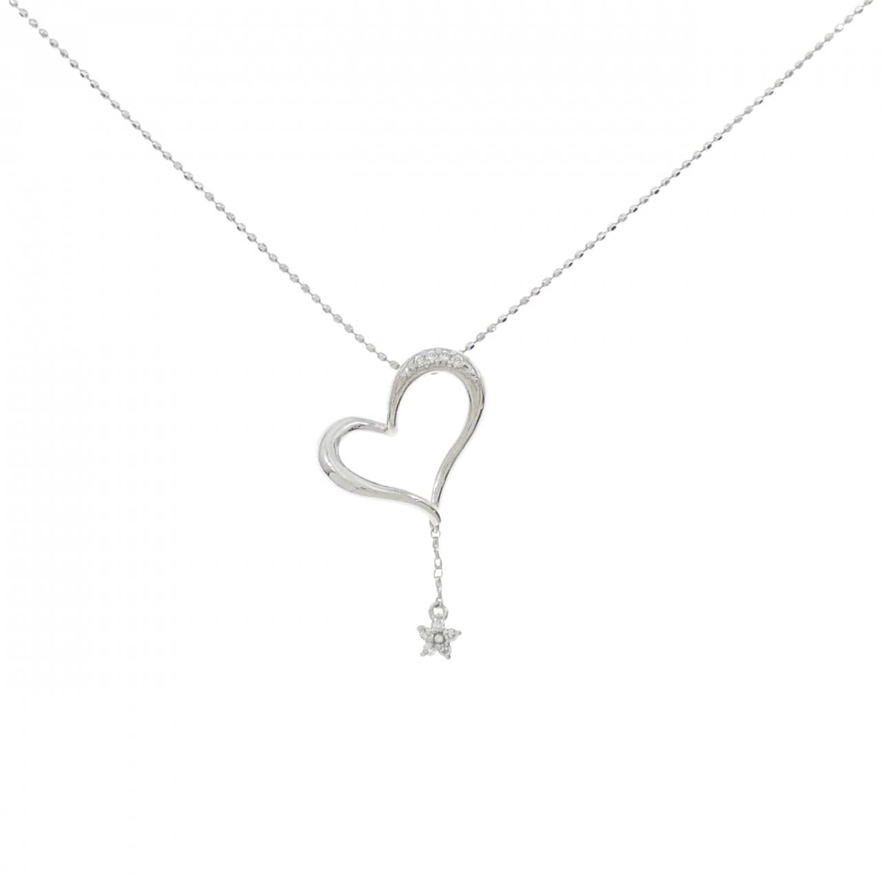 Au750 Heart Star Diamond Necklace