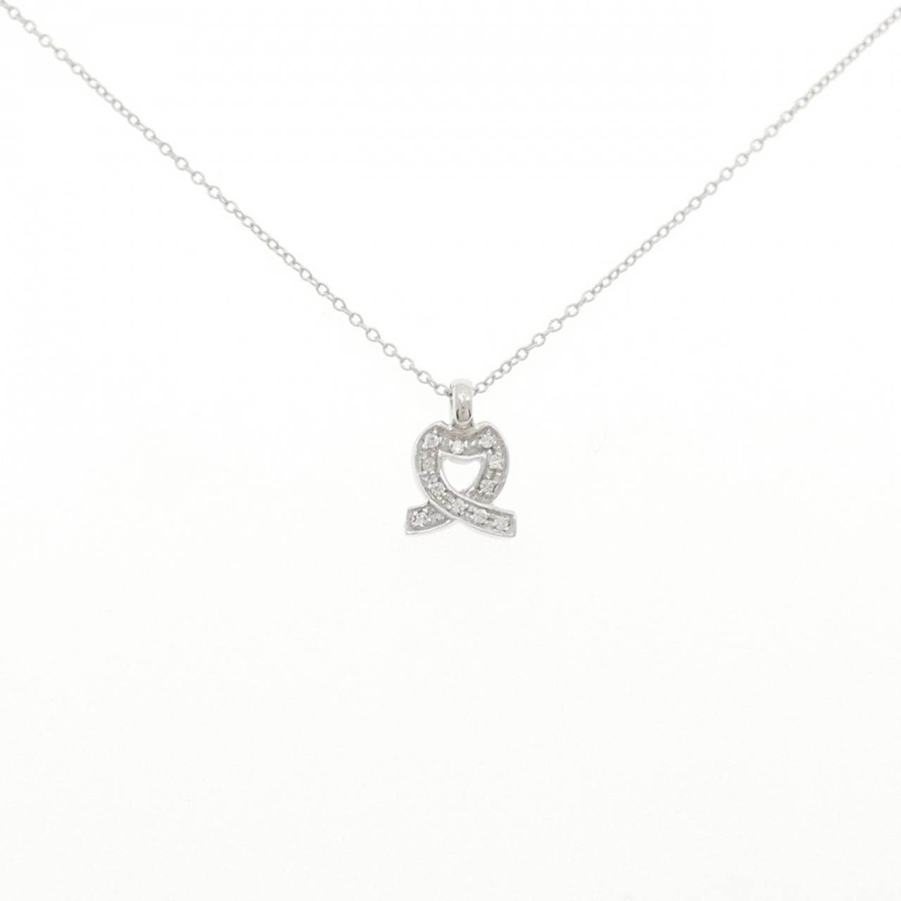 Au750 K18WG Heart Cubic Zirconia Necklace