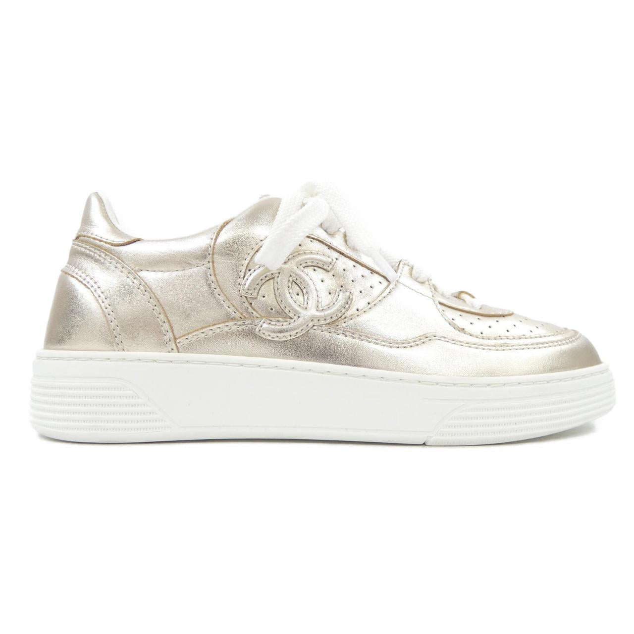 Chanel Laminated Calfskin Sneakers