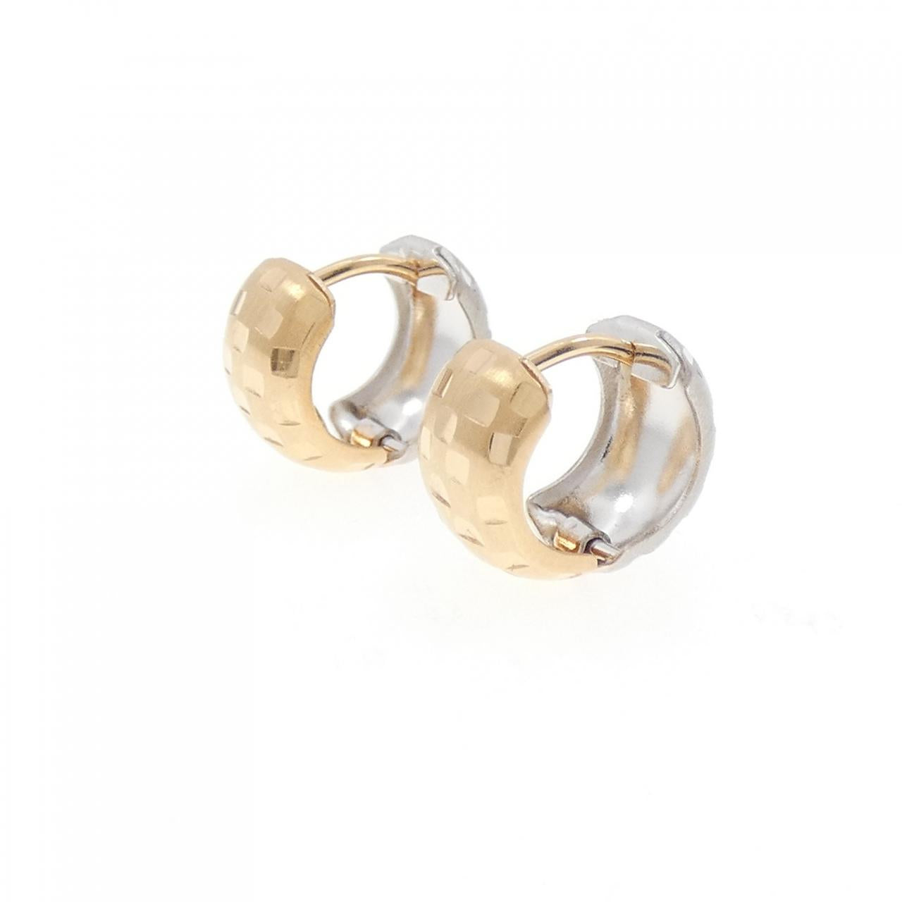 Au750 Pink Gold White Gold Earrings