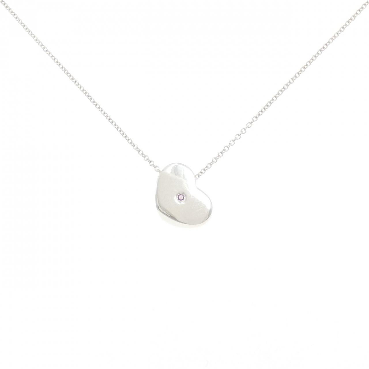 Tiffany Modern Heart 925 Silver Sapphire Necklace