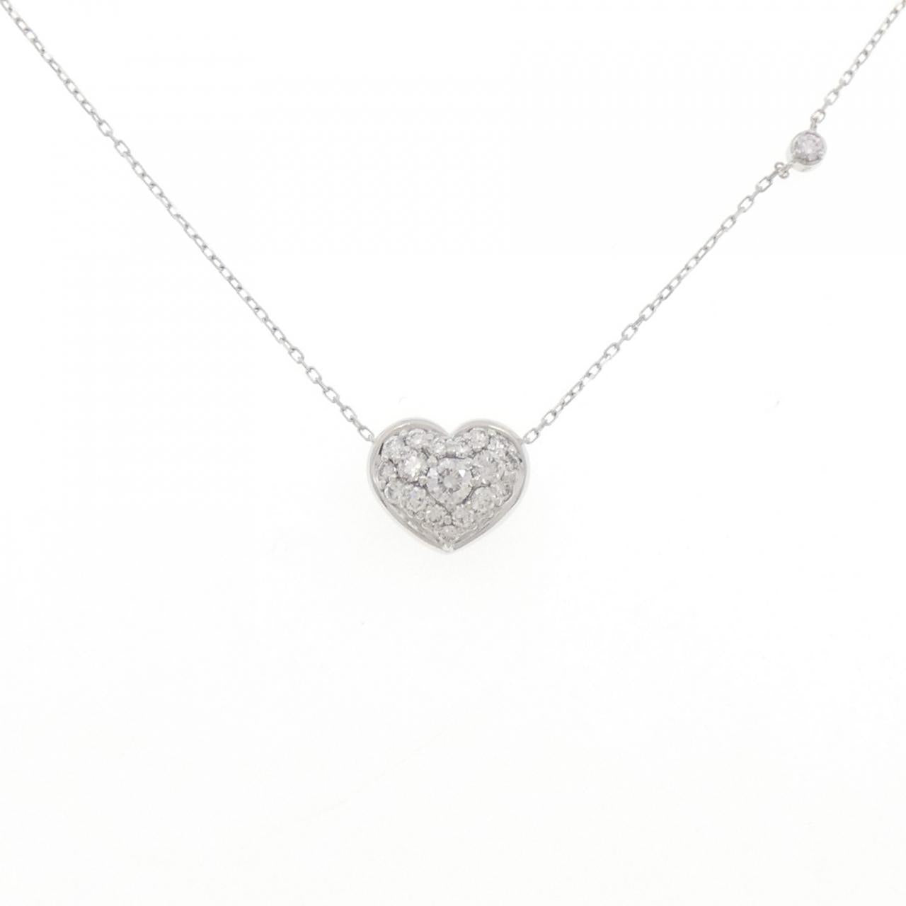 Au750 White Gold Heart Diamond Necklace