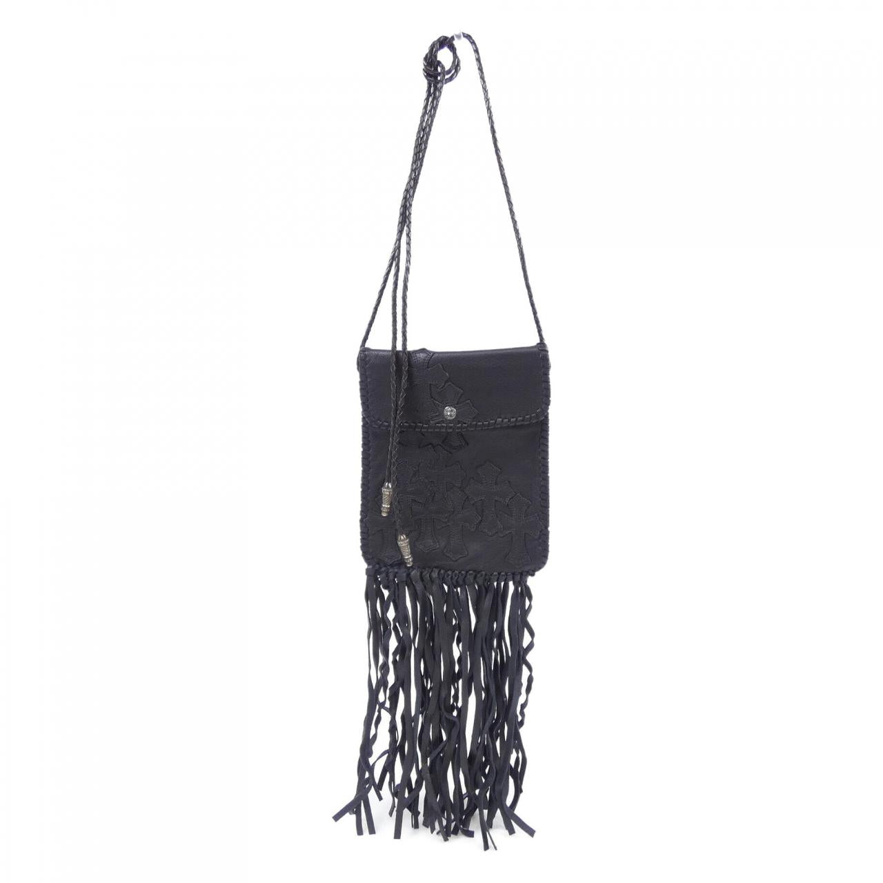 Chrome Hearts FLAT HIPPIE W/FRINGE Leather Shoulder Bag