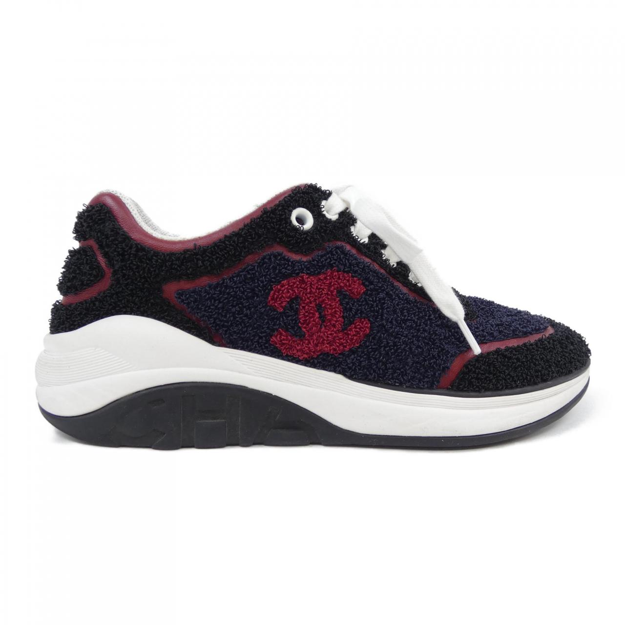 Chanel G36256Y54082 Embroidered Fabric Lambskin Sneakers