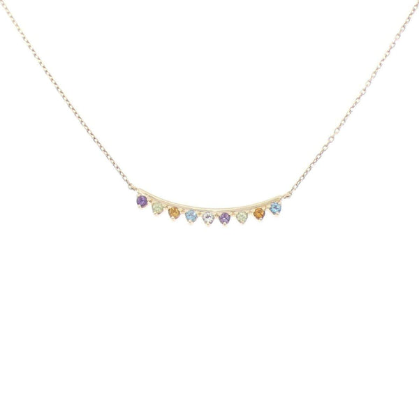 STAR JEWELRY K10 Yellow Gold Color Stone Necklace