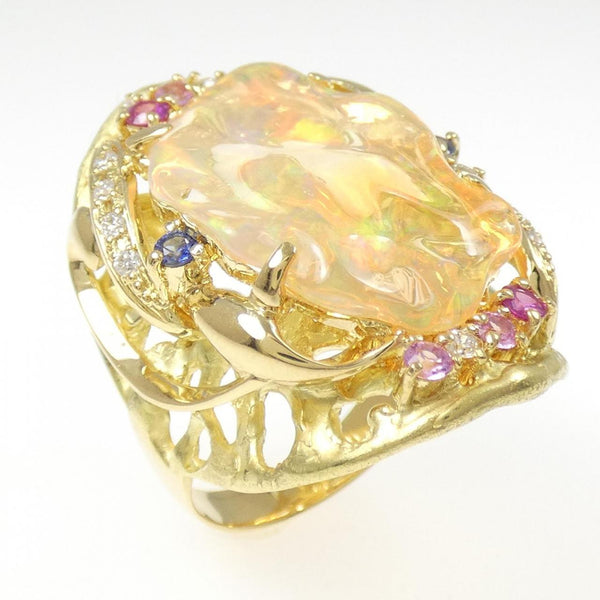 Irikura Yasushi Au750 Opal Sapphire Diamond Ring