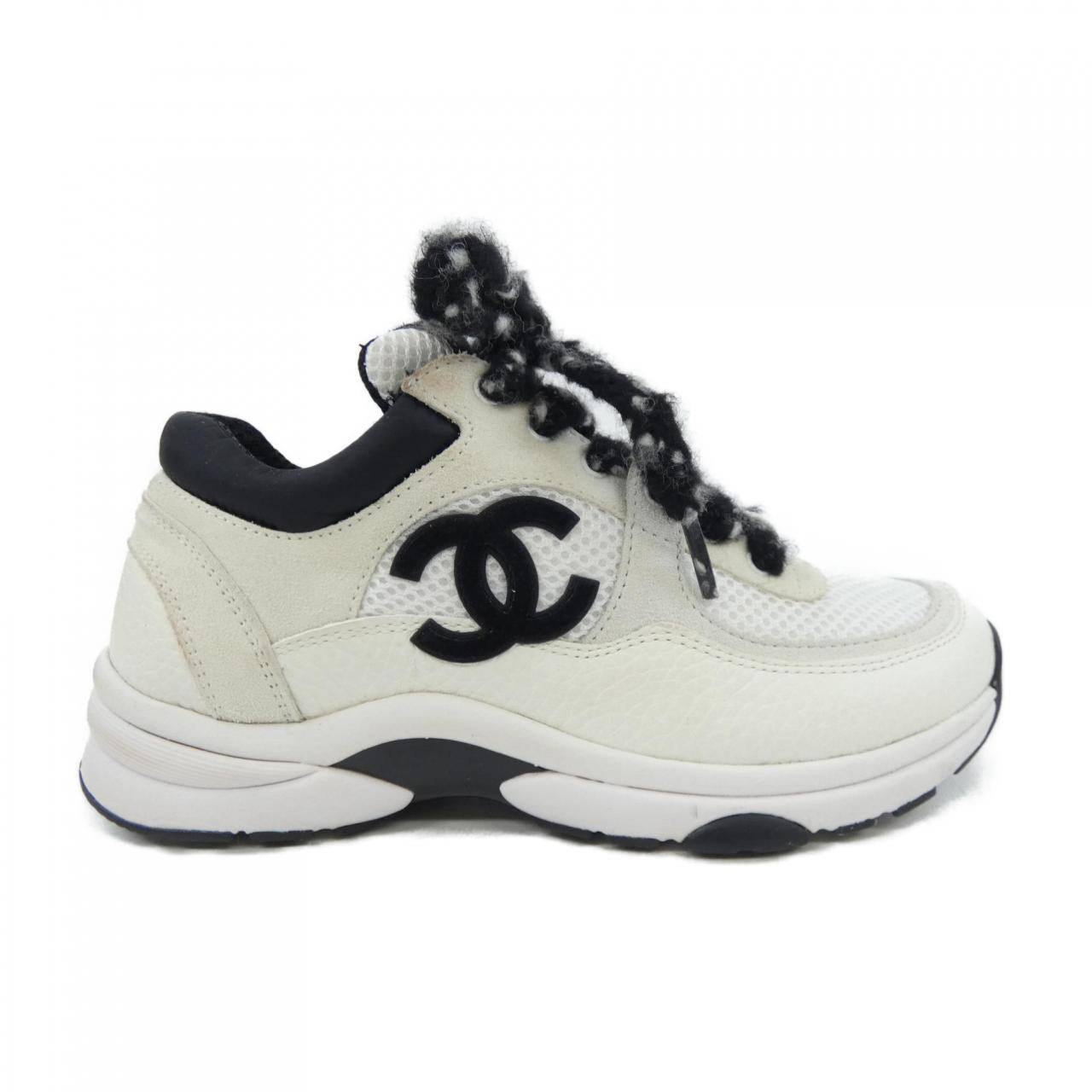 Chanel G38299Y55720 Mesh Suede Calfskin Grain Calfskin Sneakers