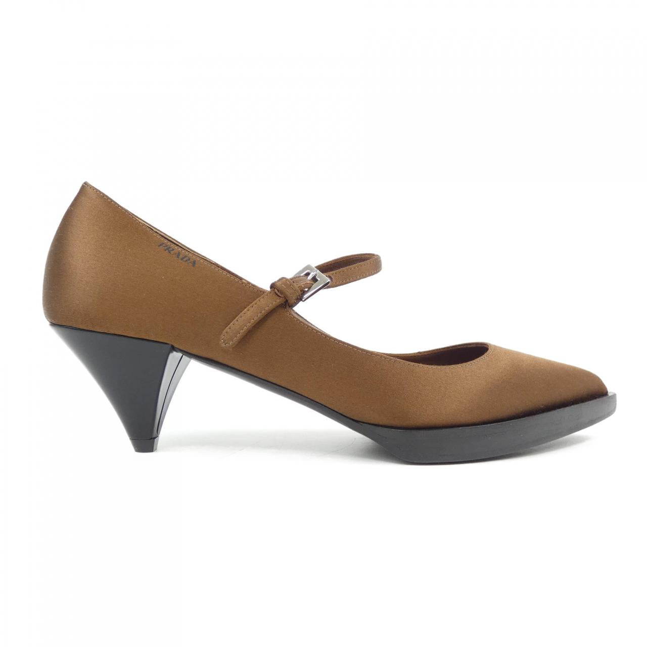 PRADA Screen Print Logo Leather Pumps