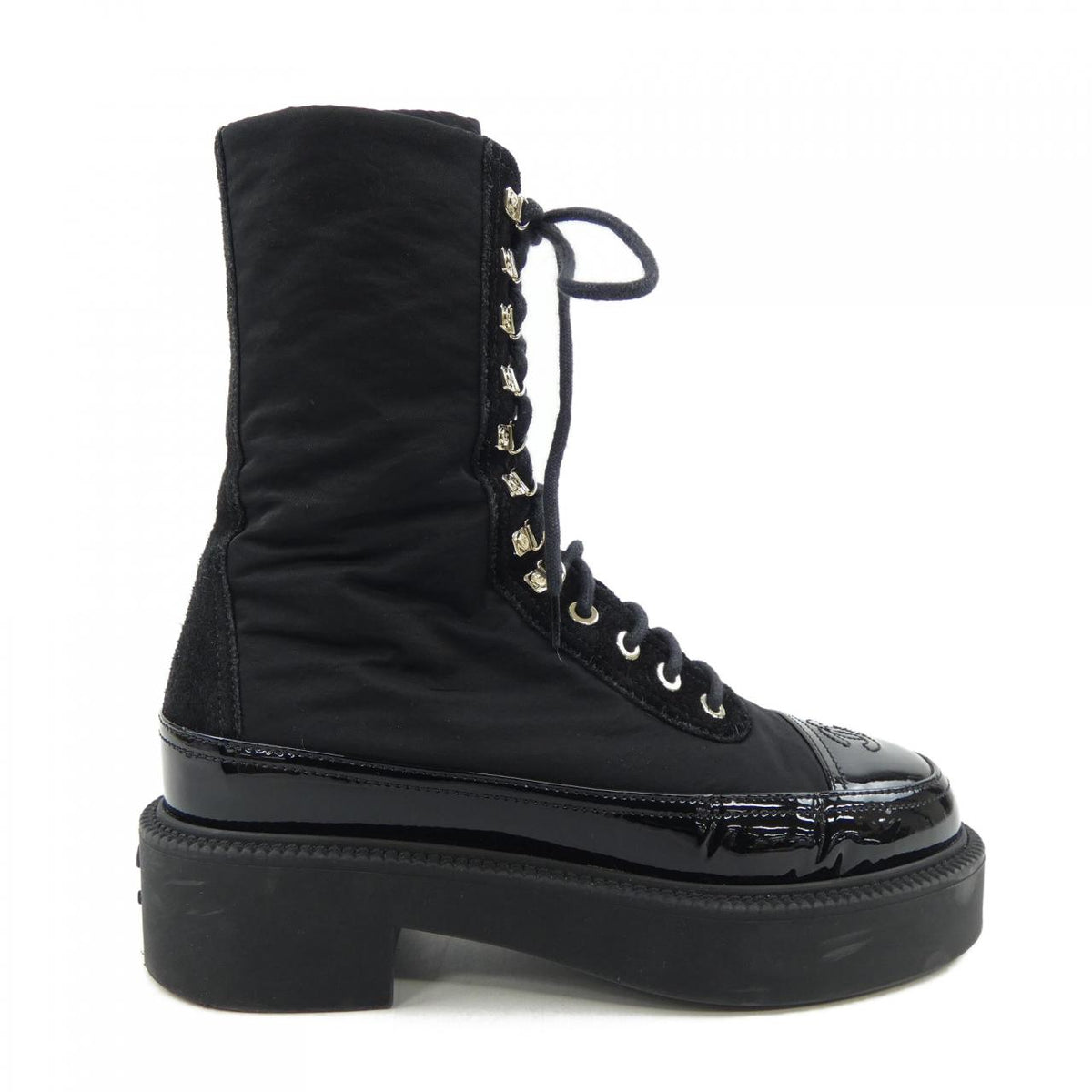 Chanel G38086Y55462 Nylon Calfskin Boots