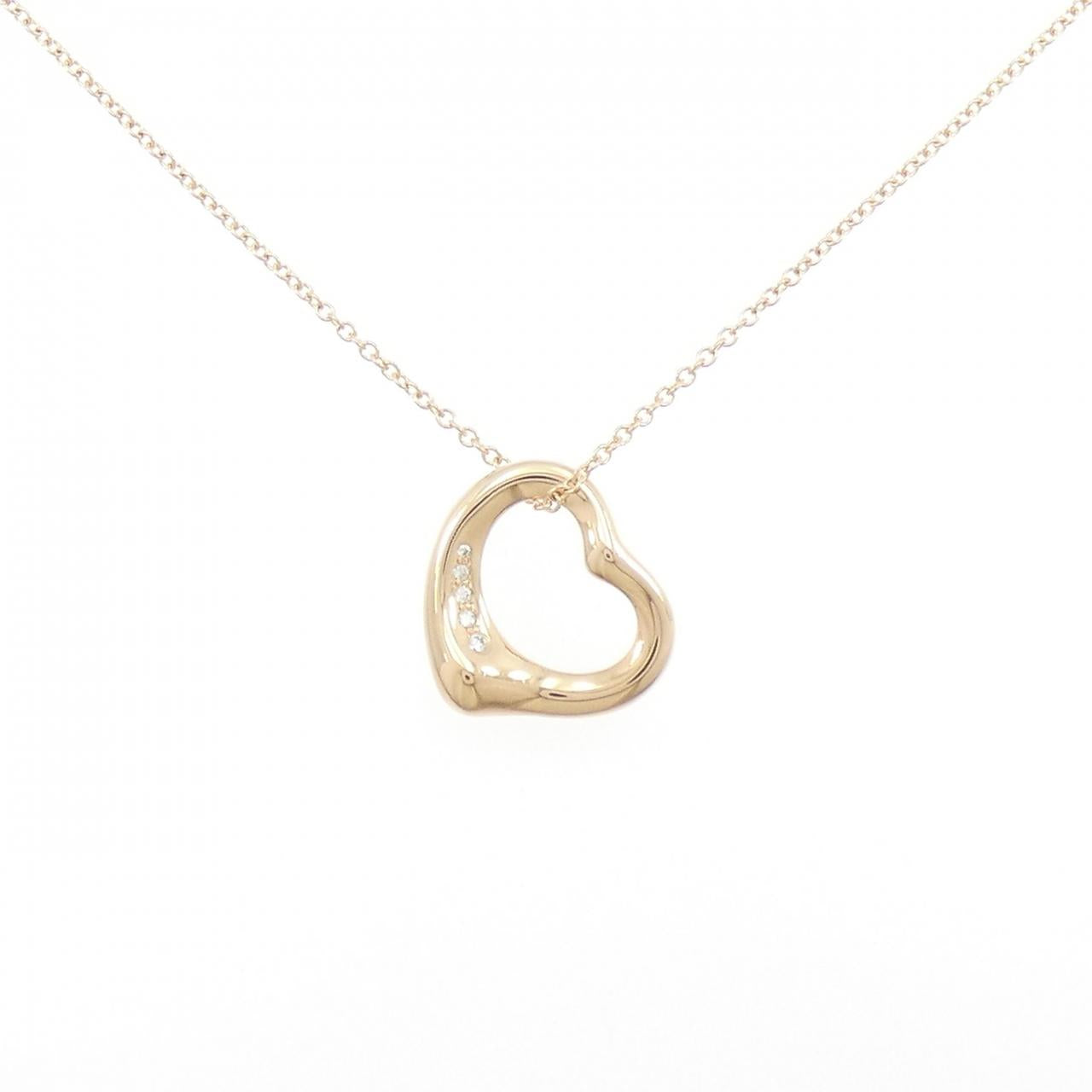 Tiffany Open Heart 750 Pink Gold Diamond Necklace