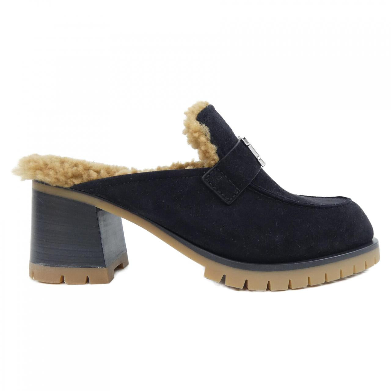 Hermes Flor60 Shearling Pumps