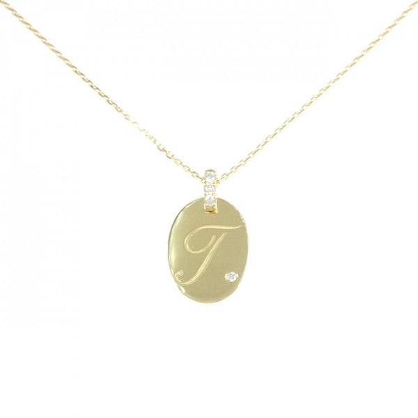 Au750 Initial T Diamond Necklace