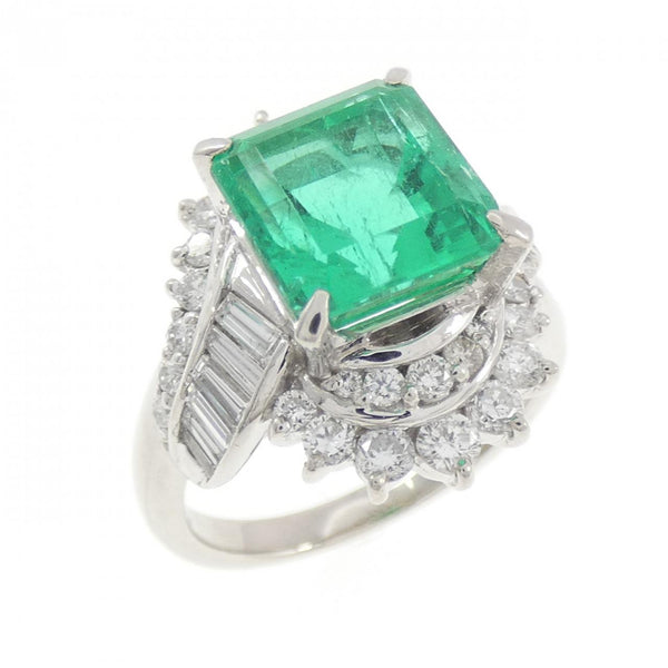 PT900 Platinum Emerald Diamond Ring