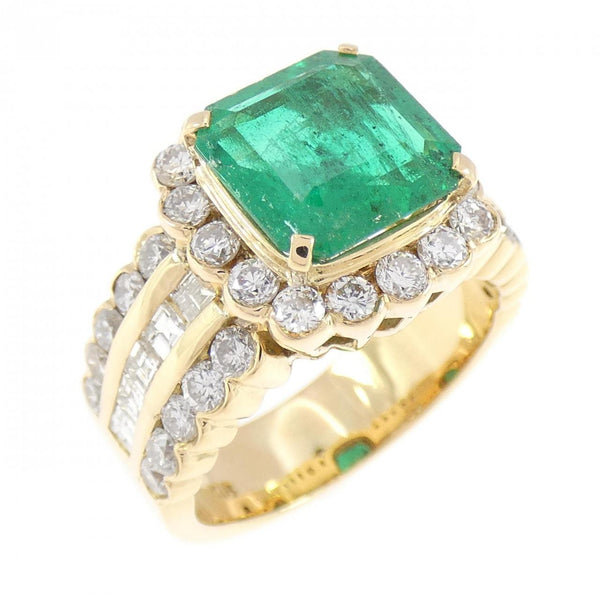 Au750 Emerald Diamond Ring