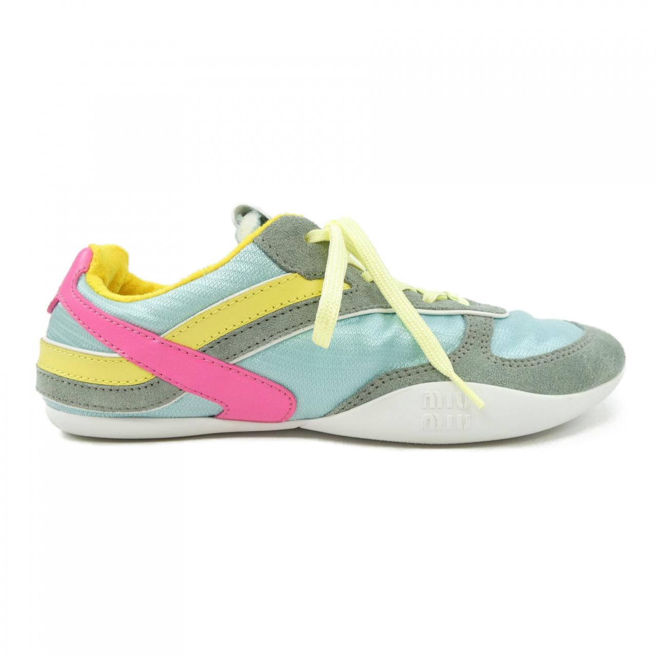 Miu Miu Gymnasium Technical Fabric Suede Sneakers