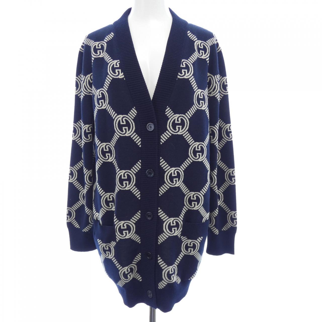 Gucci GG Wool Jacquard Reversible Cardigan