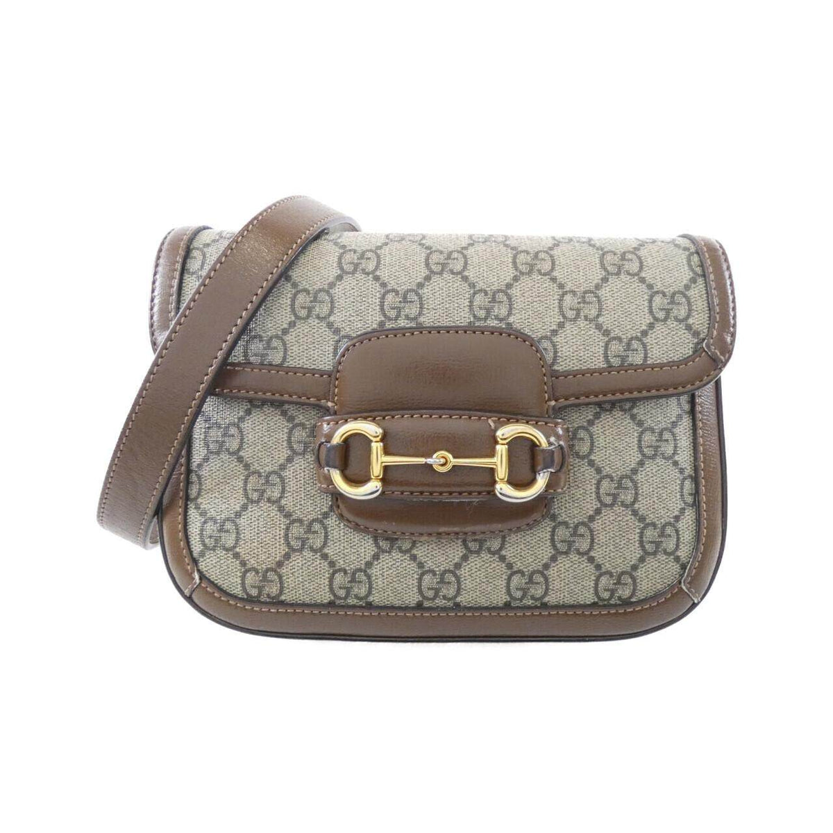 Gucci Horsebit 1955 GG Supreme Canvas Leather Shoulder Bag
