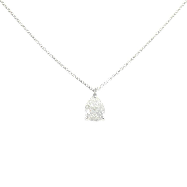 Platinum Diamond Pear Shape Pendant Necklace