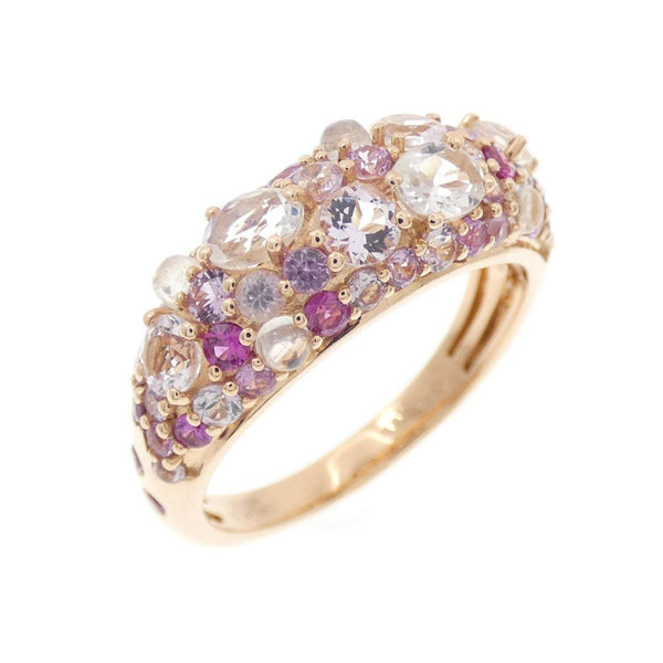 Gstv Au750 Sapphire Ruby Moonstone Beryl Ring