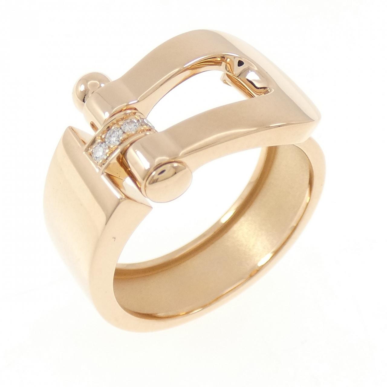 Fred Force10 Au750 Pink Gold Diamond Ring Size 16