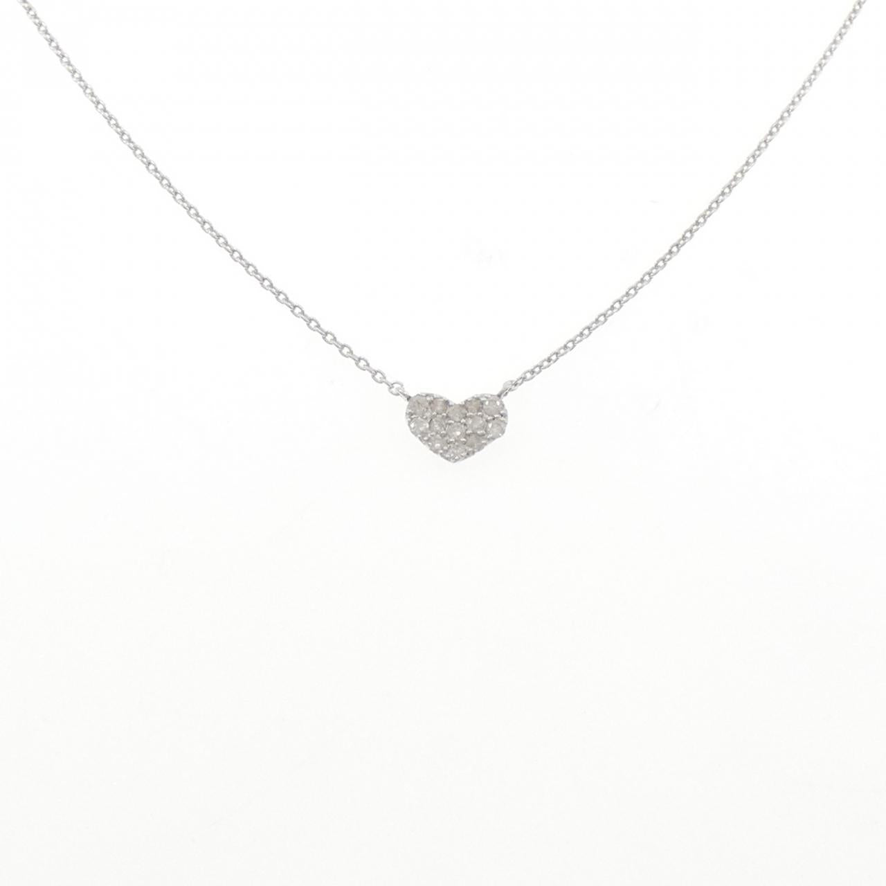 Au750 White Gold Diamond Heart Necklace