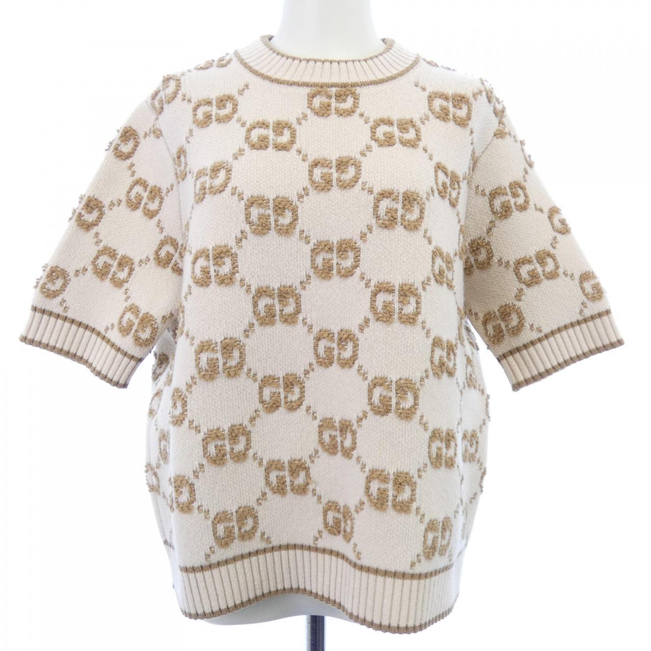 Gucci GG Boucle Wool Jacquard Knit Top