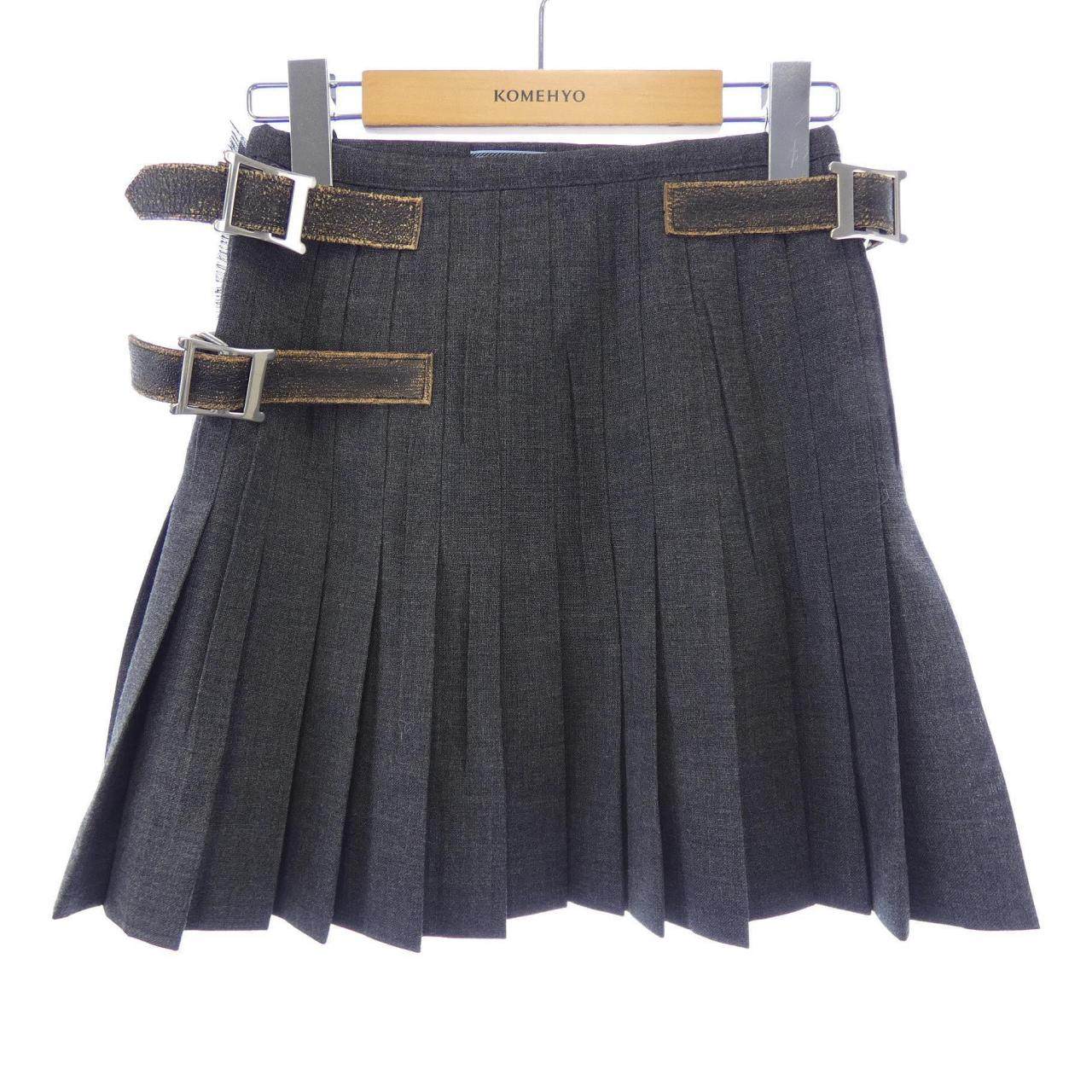 Prada Pleated Stitch Skirt
