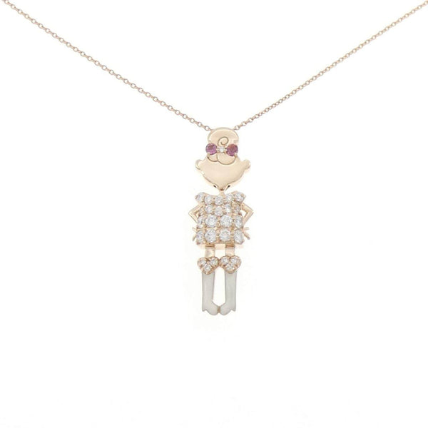 Ponte Vecchio K9 Pink Gold Tourmaline Diamond Necklace