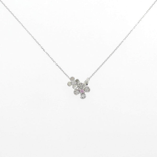 Star Jewelry Au750 White Gold Au750 Pink Gold Sapphire Diamond Necklace