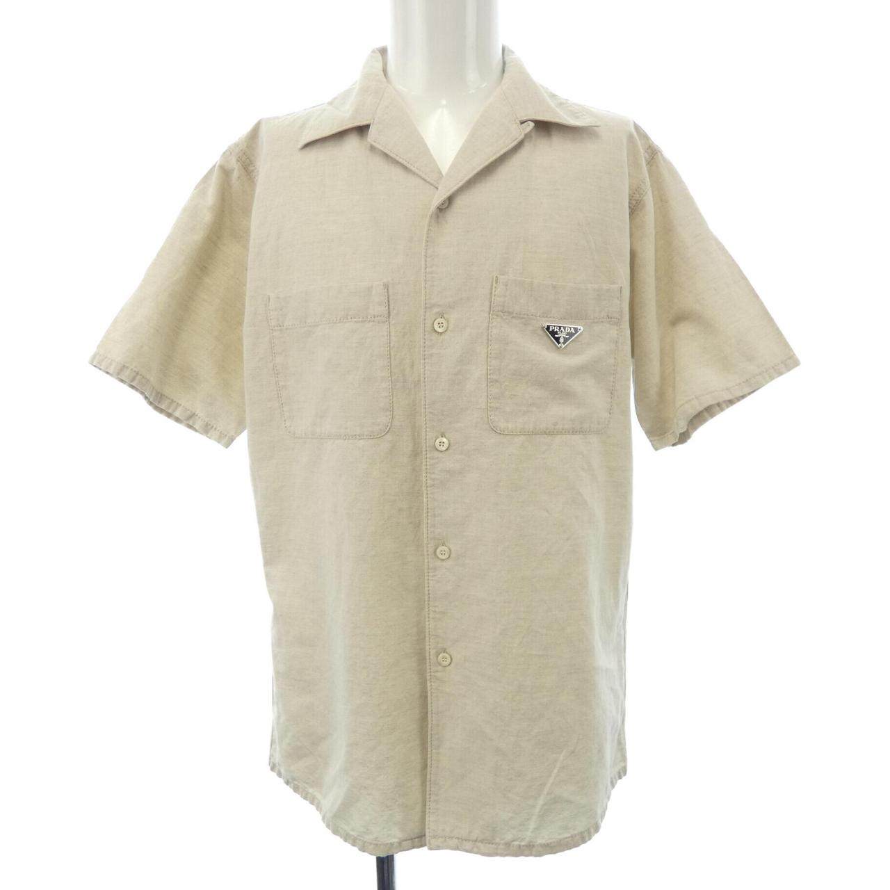 Prada Triangle Logo Short Sleeve Shirt