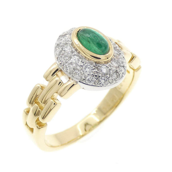 Ponte Vecchio 750 Yellow Gold White Gold Emerald Diamond Ring