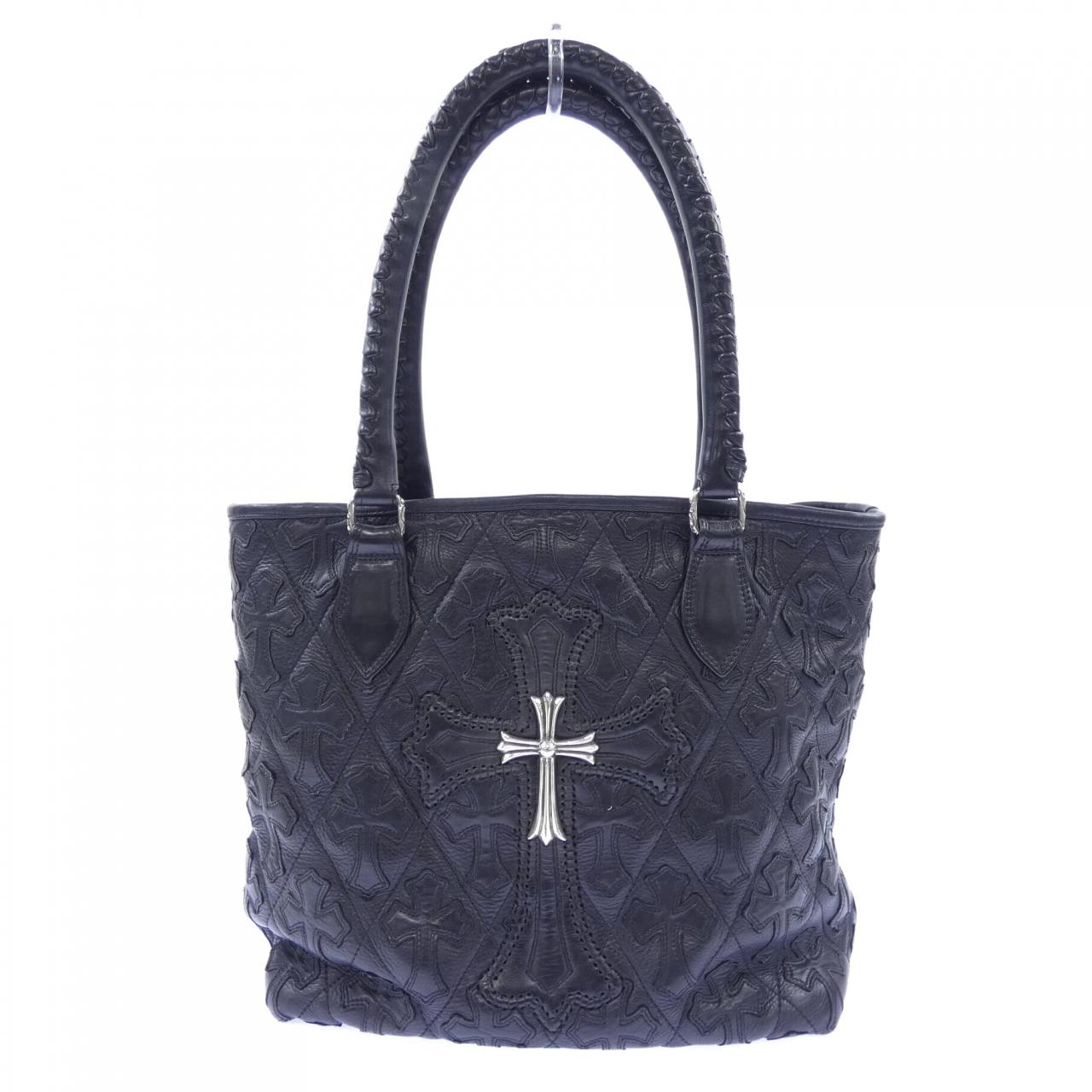 Chrome Hearts Large Cross Cemetery Cross Patch Leather Tote Bag