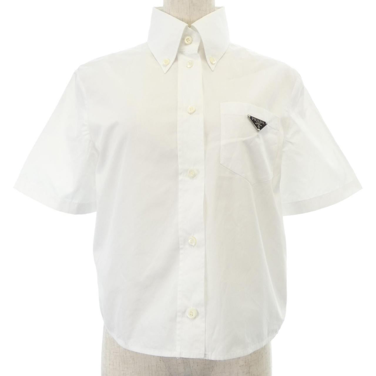 Prada Triangle Logo Short Sleeve Shirt
