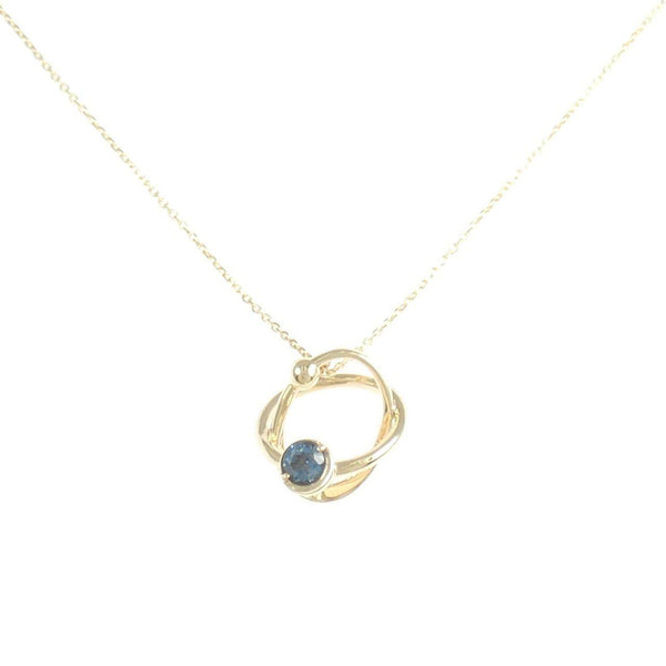 Star Jewelry K10 Yellow Gold Blue Topaz Necklace