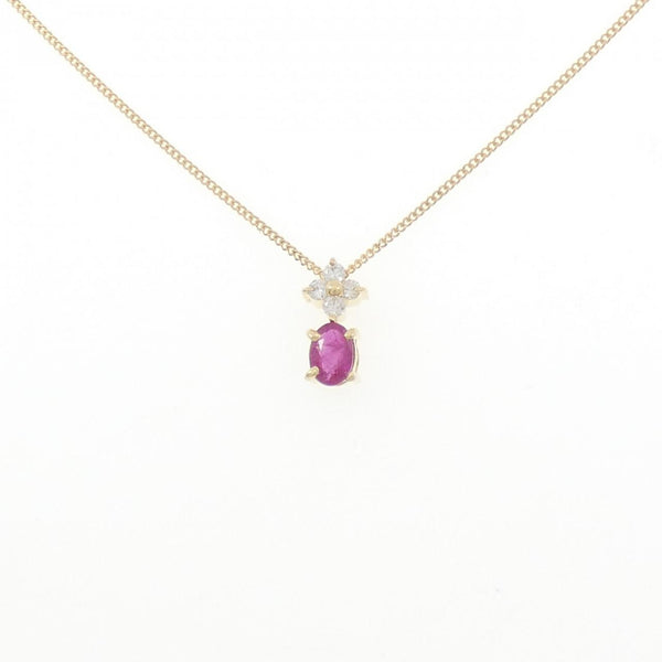 Au750 Ruby Diamond Necklace