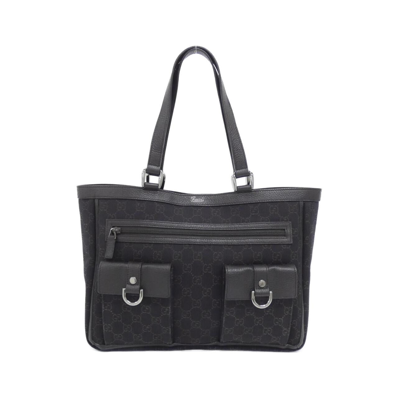 Gucci GG Denim Leather Shoulder Bag