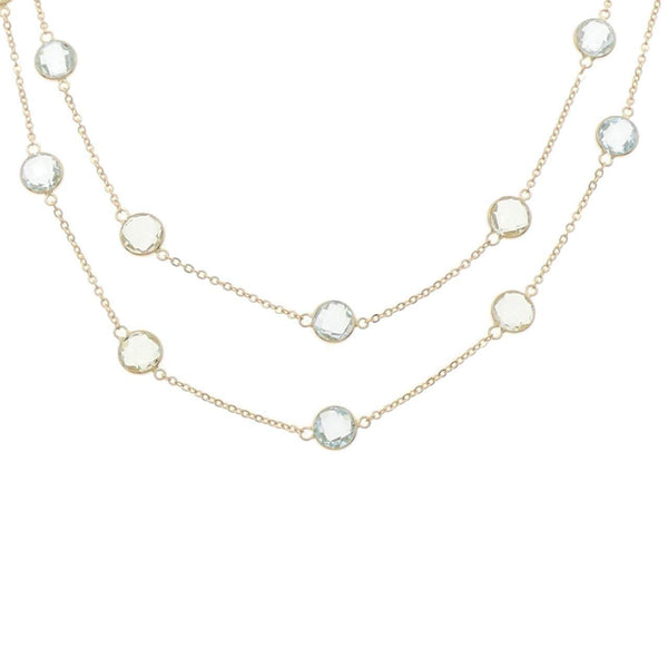 750 Yellow Gold Topaz Quartz Necklace