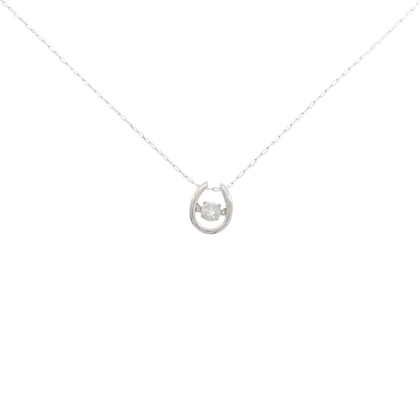 Platinum Diamond Horseshoe Necklace