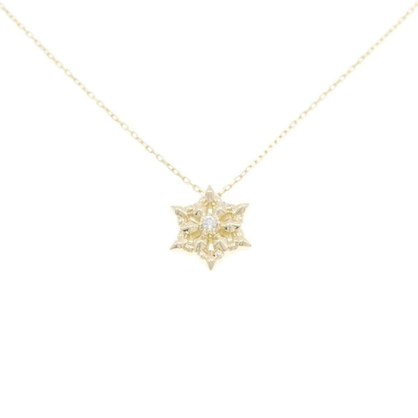 K10 Yellow Gold Snowflake Diamond Necklace