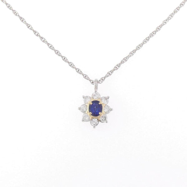Platinum Au750 Sapphire Diamond Necklace