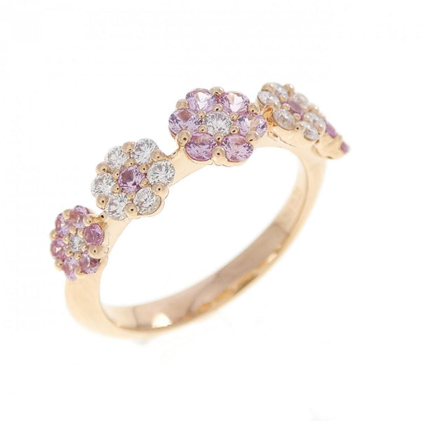 Ponte Vecchio Au750 Flower Sapphire Diamond Ring
