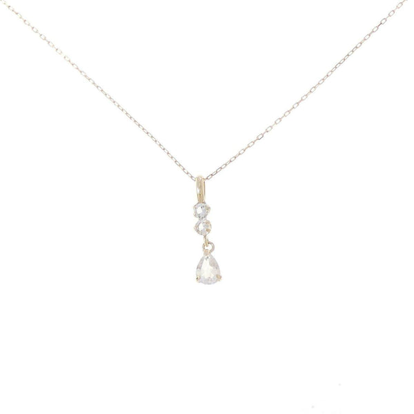 K10 Yellow Gold Labradorite White Topaz Necklace