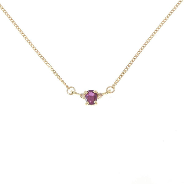 Au750 Ruby Diamond Necklace